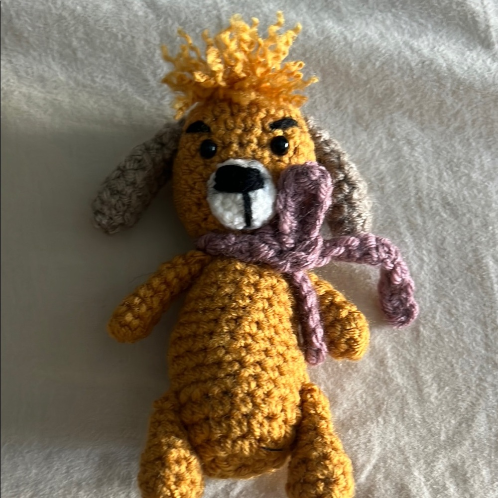 Handcrafted Yellow Dog Plush Toy